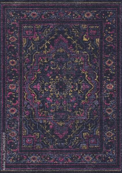 Fototapeta vimtage rug pattern colorful retro carpet