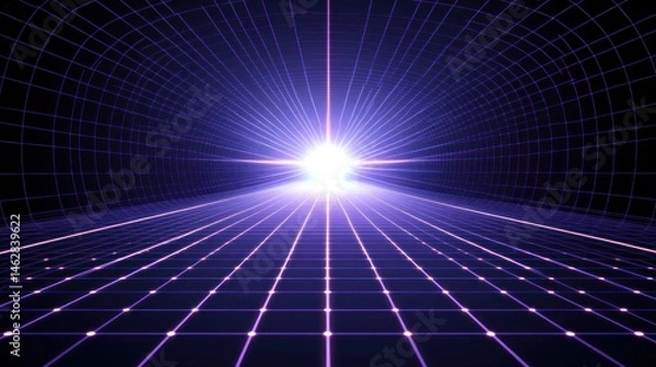 Obraz Digital tunnel, grid, futuristic pathway