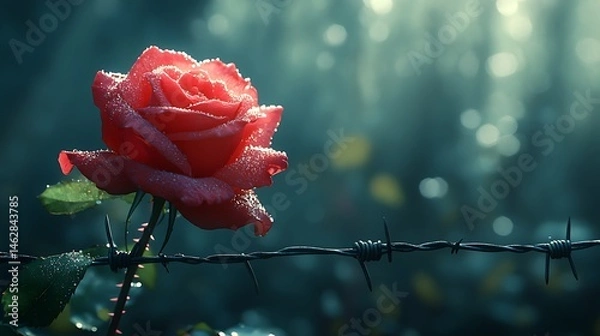 Fototapeta A Rose Between Sharp Boundaries High Resolution Photo