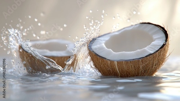 Obraz coconut on a white background