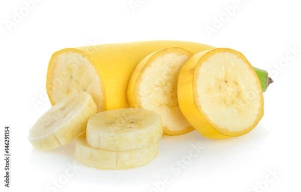 Fototapeta Banana slice isolated on white background