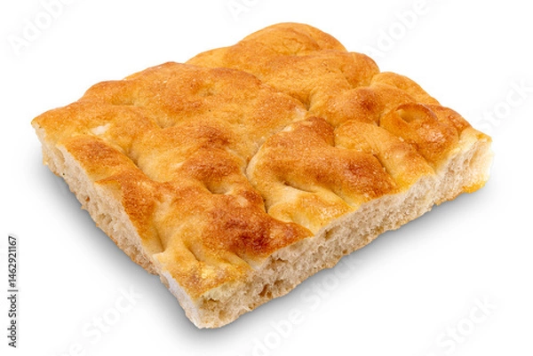 Fototapeta Slice of flatbread Genoese focaccia isolated