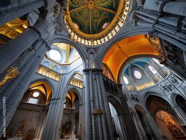 Obraz Majestic Cathedral Interior: A Glimpse of Gothic Grandeur