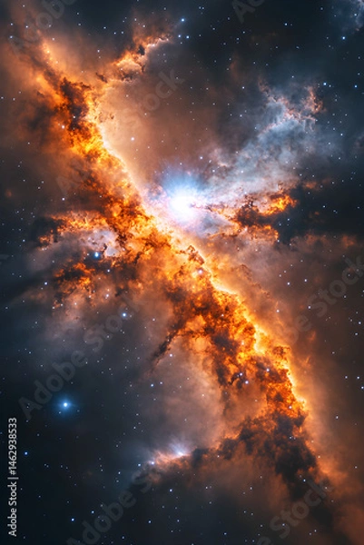 Obraz Celestial Powerhouse: The Radiant Dance of a Quasar in the Vast Universe
