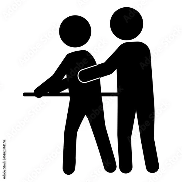 Obraz 理学療法士が歩行補助をしているシーンのピクトグラム