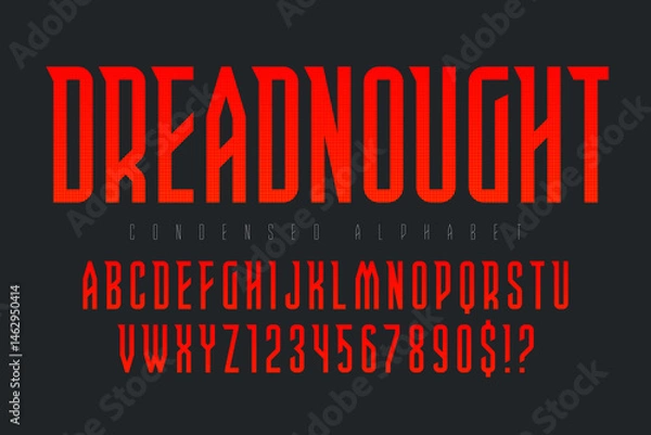 Obraz Original condensed alphabet design, strong letters style.