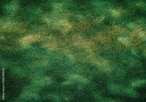 Fototapeta Close-up view of textured green moss carpet with varying shades and soft natural pattern