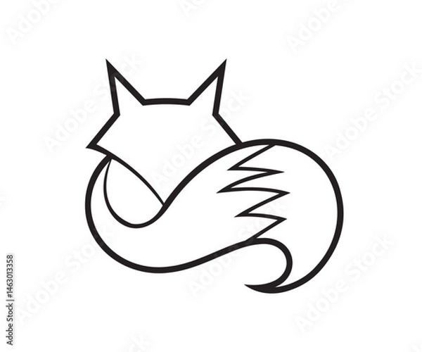 Obraz Creative fox silhouette logo vector symbol design icon