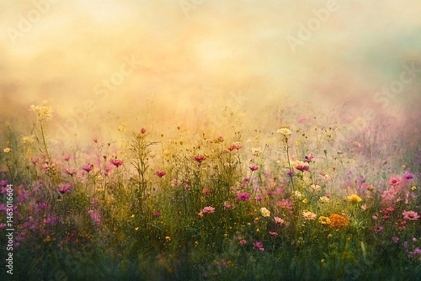 Obraz Blooming meadow in soft light