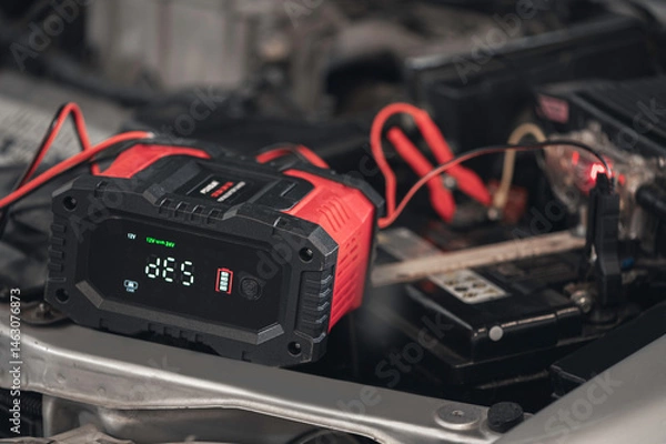 Fototapeta Portable Battery charger . Charger and maintainer.
