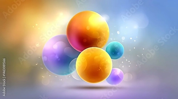 Fototapeta Pastel-toned gradient background featuring flowing peach, lavender, and cyan hues that merge in smooth circular patterns, with a glossy, silky texture throughout