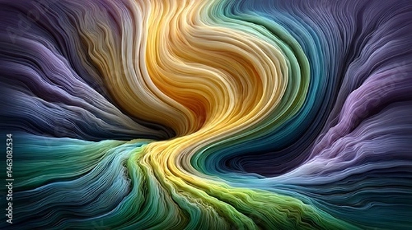 Fototapeta Pastel-toned gradient background featuring flowing peach, lavender, and cyan hues that merge in smooth circular patterns, with a glossy, silky texture throughout