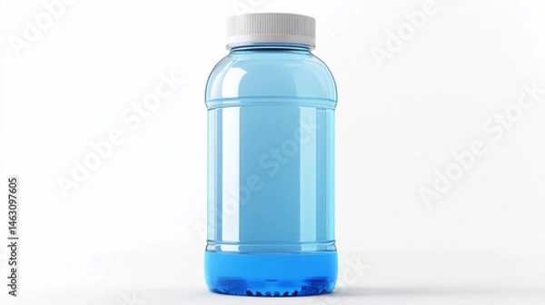 Fototapeta mock-up of blank plastic water bottle on isolated white background.ai 