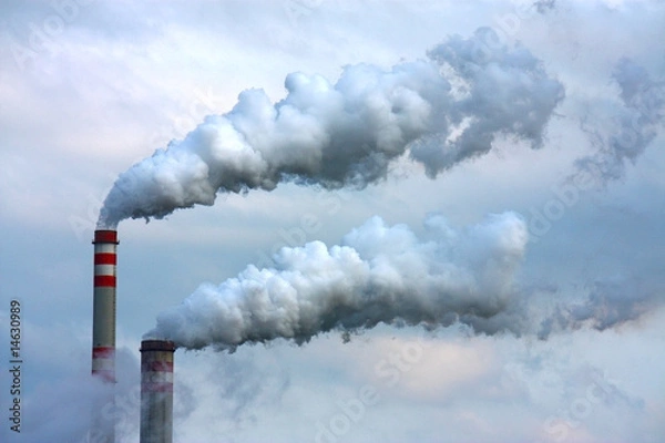 Obraz polluted smoke from oil refinery