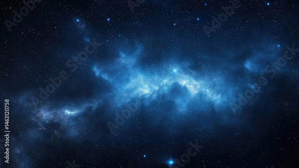 Obraz The infinite expanse of outer space, with stars and a brilliant galaxy shining in the night sky