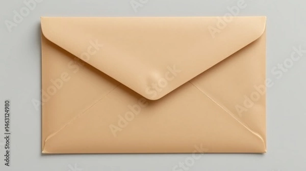 Obraz Beige Envelope on Soft Gray Background for Business and Personal Communication Needs