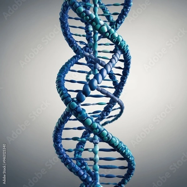 Obraz 3D Genetics DNA Helix: Revolutionary Biotechnology Illustration in Modern Science Research