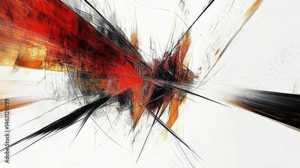 Obraz A Bold Abstract Artwork With Geometric Lines And Shapes