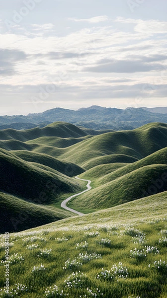Obraz Serene Harmony: The Tranquil Dance of Rolling Hills
