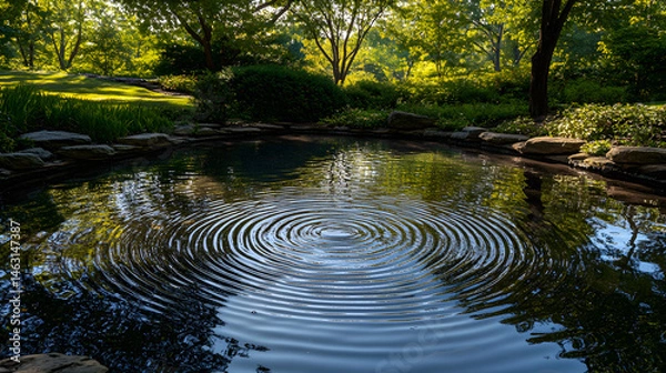 Obraz Harmonious Ripples: Nature's Symphony Reflected on Water's Surface