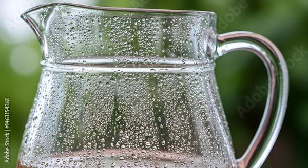 Obraz Refreshing Beverage Still Life Displaying Condensation on Glass Pitcher