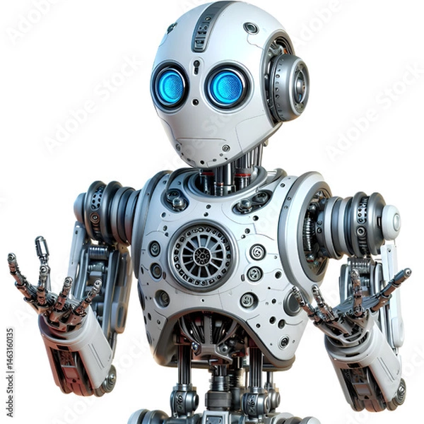 Fototapeta blue screen robot 3d render