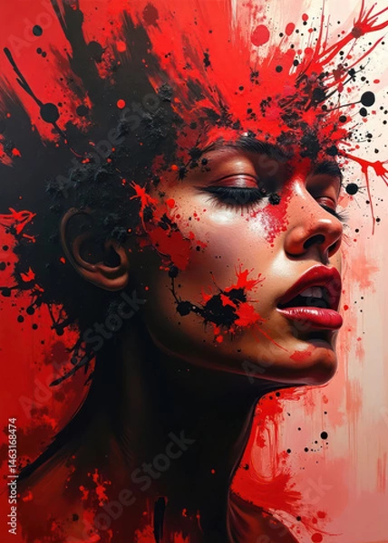 Fototapeta Bold Abstract Art of a Woman's Face V8