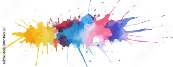 Fototapeta Colorful Ink Splash Background, Abstract Watercolor Paint Splatter Design