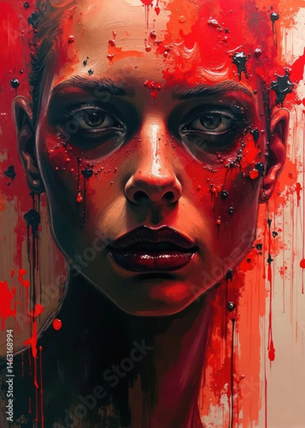 Fototapeta Bold Abstract Art of a Woman's Face V7