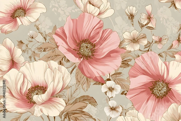Obraz Delicate floral design with pastel colors.
