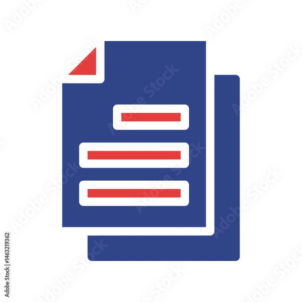 Fototapeta Stylized document icon symbolizing data, information and presentation design