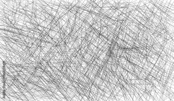 Fototapeta Dense Black Line Texture on White – Abstract Crosshatch Background for Modern Design