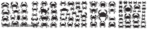 Fototapeta crab silhouette icon vector set