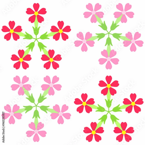 Fototapeta June 24th Birth Flower Garden Verbena Graphic Design Pattern 1