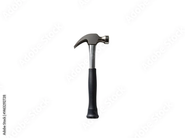 Obraz Photorealistic Claw Hammer with Black Grip on Transparent PNG Background