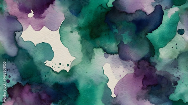 Fototapeta Elegant Abstract Watercolor Background in Jewel Tones