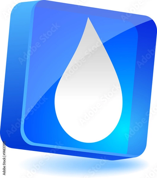 Fototapeta Droplet 3d icon. Vector illustration.