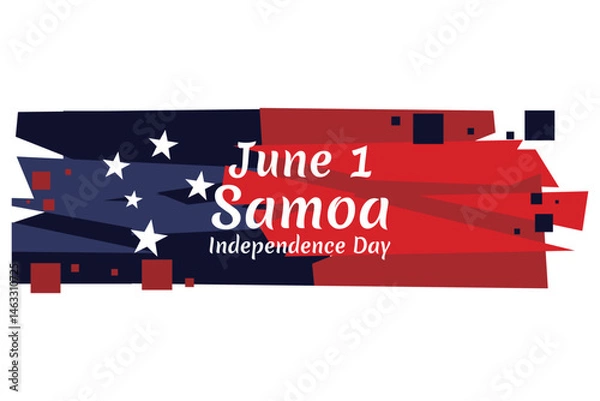 Fototapeta June 1, Independence Day of Samoa vector illustration. Suitable for greeting card, poster and banner.