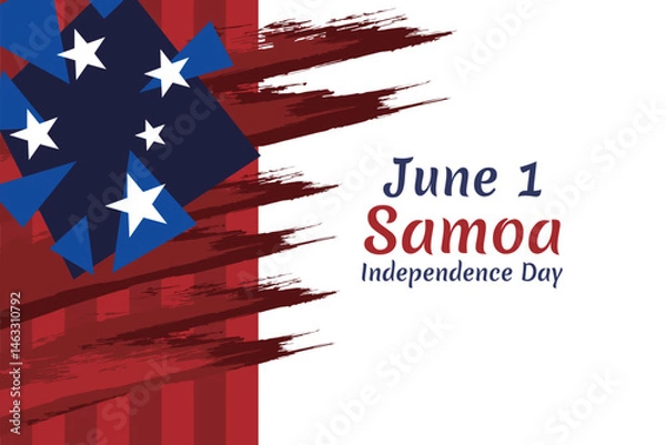 Fototapeta June 1, Independence Day of Samoa vector illustration. Suitable for greeting card, poster and banner.