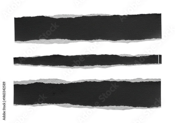 Obraz Three torn paper strips arranged horizontally isolated on transparent background