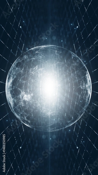 Obraz Futuristic digital tech sphere illustration background.