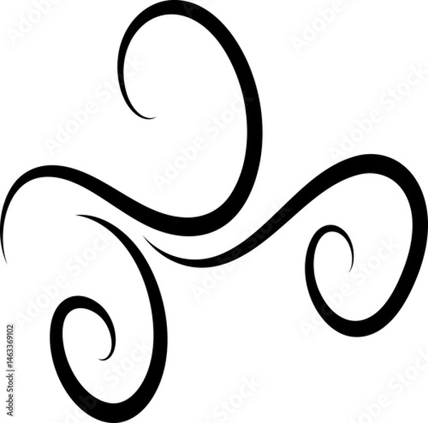 Fototapeta Handrawn Wind Air Flow Elements