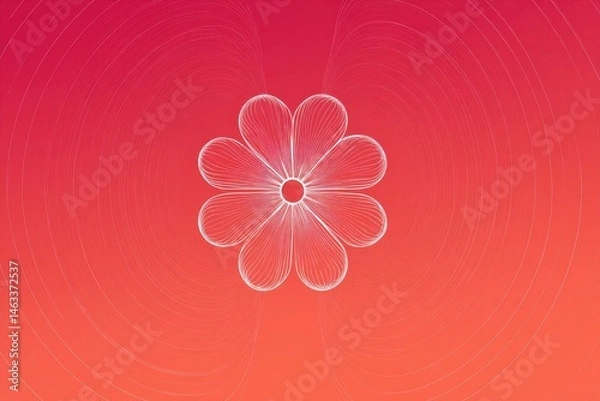 Obraz Simple flower design on a gradient background.