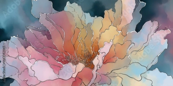 Obraz Abstract floral design with blended colors
