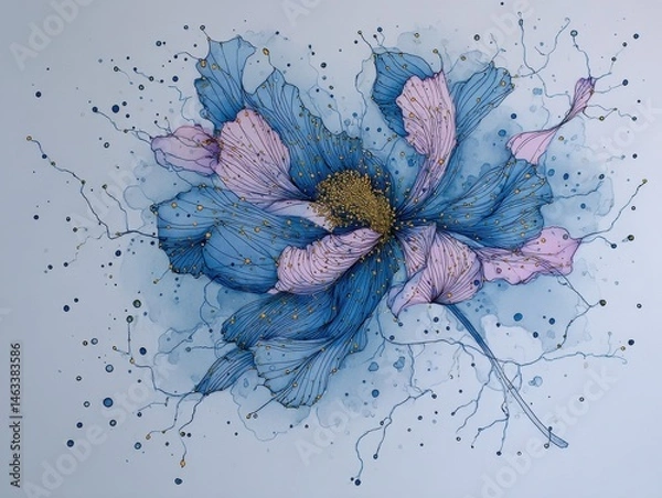 Obraz Detailed artistic depiction of a vibrant floral design.