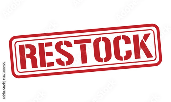 Obraz RESTOCK red stamp text vector, rubber stamp