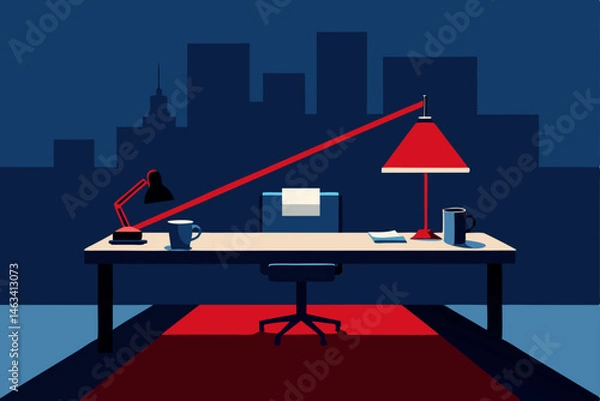 Obraz crime scene analyst s desk with evidence boards 