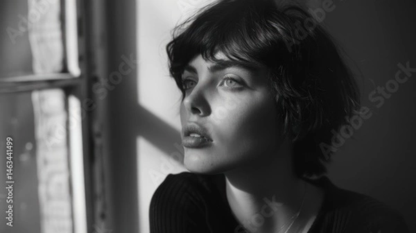 Obraz Woman contemplating by window