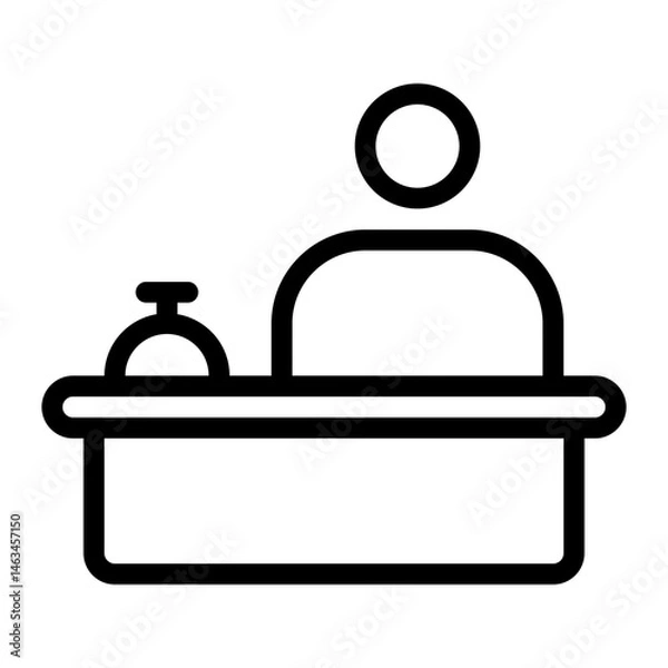 Fototapeta Reception icon with line style