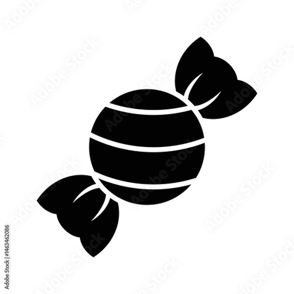 Fototapeta Candy black icon isolated on white background.